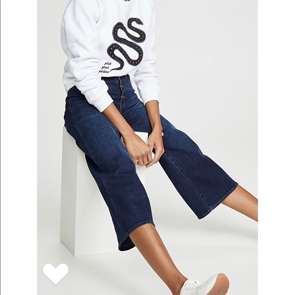 Madewell Button Front Wide Leg Crop Jeans - Picture 2 of 6